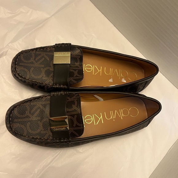 Calvin Klein Monogram Brown Loafers size 7 - Picture 2 of 4